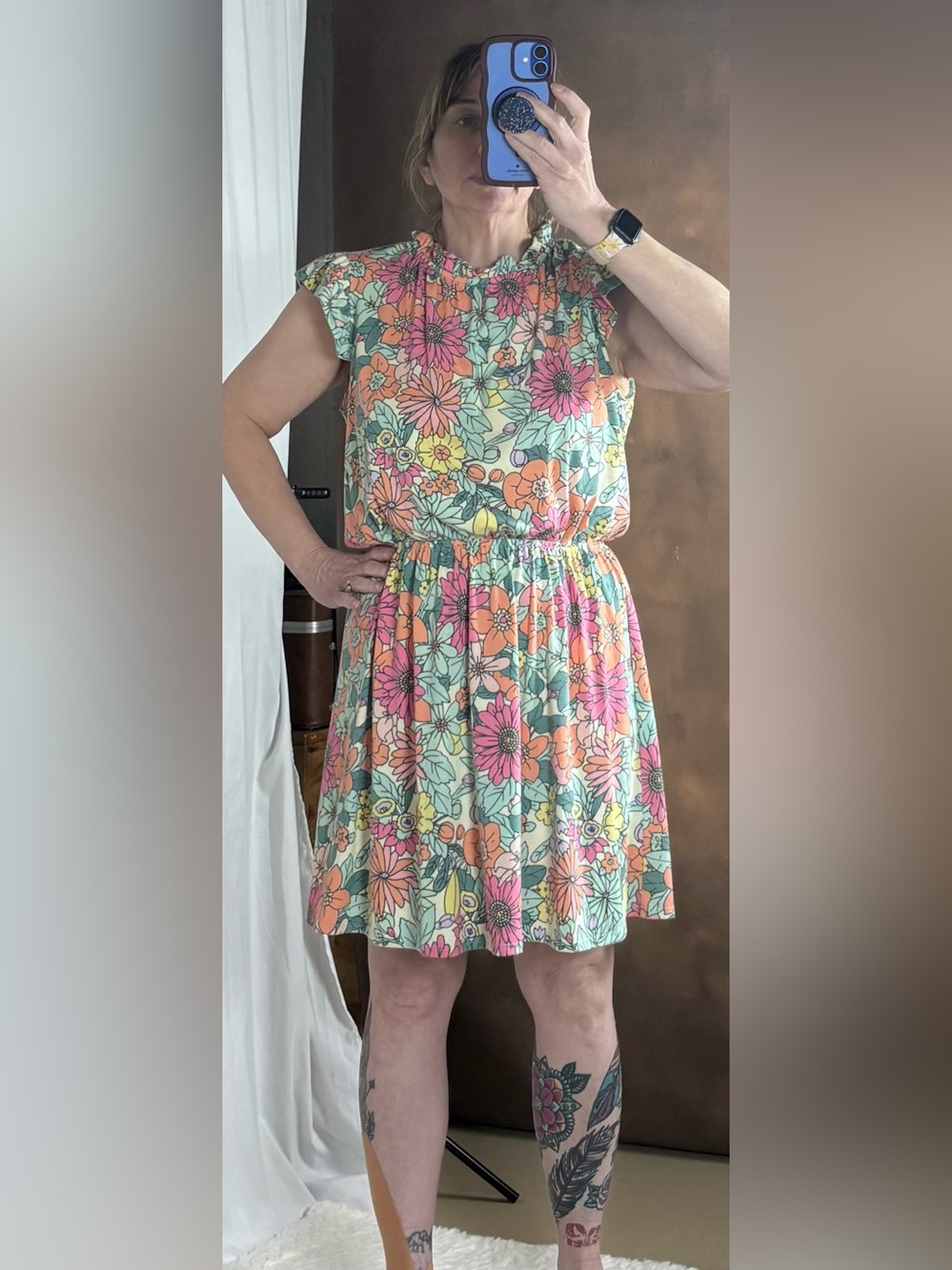 First Love Floral Mini Dress in Mint, Pink & Coral